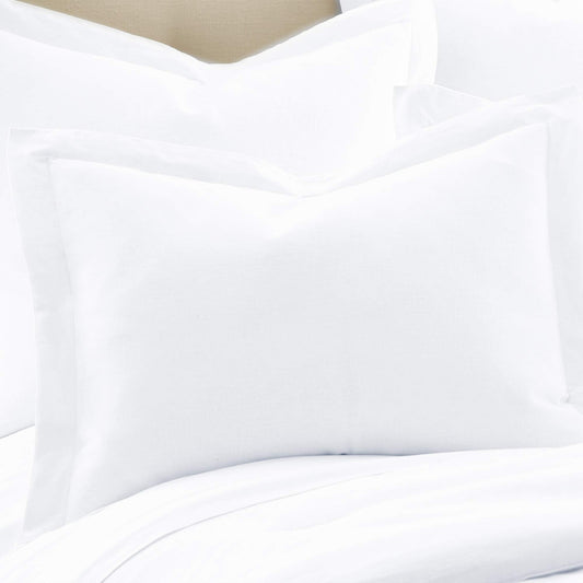100% Linen  King Sham  Washed Linen in White  Sham Size 36 x 20in.)