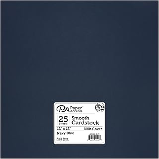 Navy Blue 12x12 Cardstock, 80lb, 25 sheets