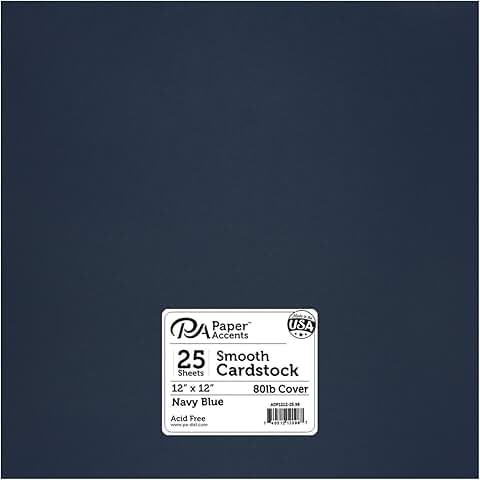 Navy Blue 12x12 Cardstock, 80lb, 25 sheets