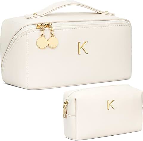 Personalized Initial Makeup Organizer Bag Set