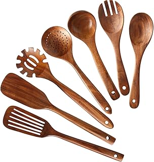 7-Piece Wooden Kitchen Utensil Set for Cooking