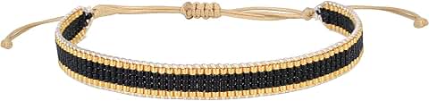 Black Miyuki Beaded Stackable Wrap Bracelets