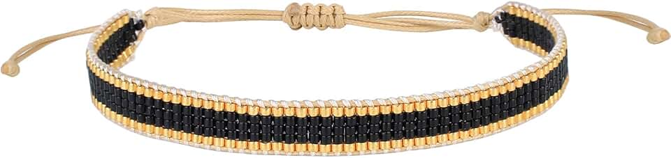 Black Miyuki Beaded Stackable Wrap Bracelets