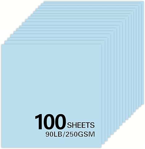 Light Blue Cardstock Paper, 12x12, 100 Sheets