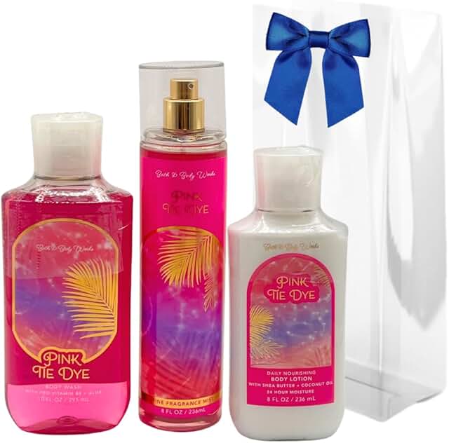 Pink Tie Dye Gift Set with Mist, Lotion, and Shower Gel