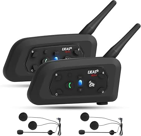 Motorcycle Bluetooth Headset for 2 Riders with Intercom and Noise Reduction