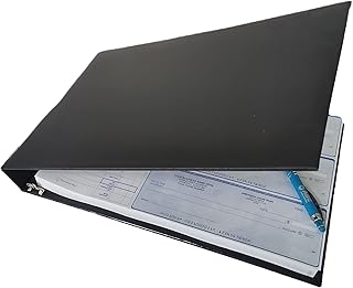 7-Ring Business Check Binder with Clear Pouch and Calendar