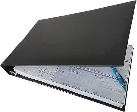 7-Ring Business Check Binder with Clear Pouch and Calendar