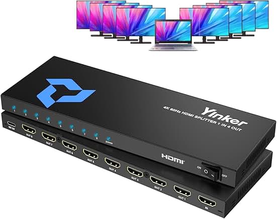 8-Port 4K HDMI Splitter for Multiple Monitors