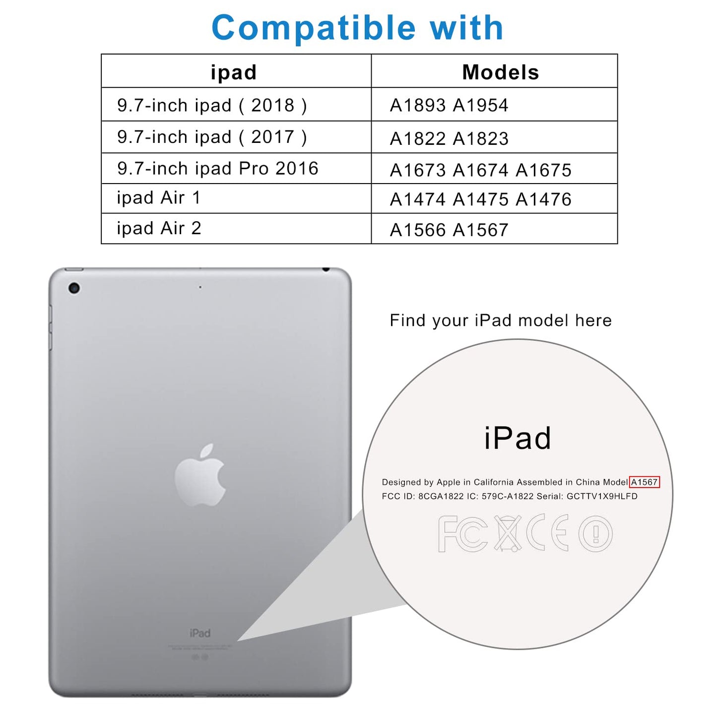 [3 Pack] Screen Protector for iPad 6th Generation, Tempered Glass Screen Protector Compatible with Apple iPad 5th Generation / iPad Pro 9.7 / iPad Air 2 / iPad Air 9.7 Inch