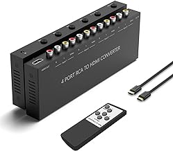 4-Port RCA to HDMI Converter with Switching