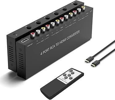4-Port RCA to HDMI Converter with Switching