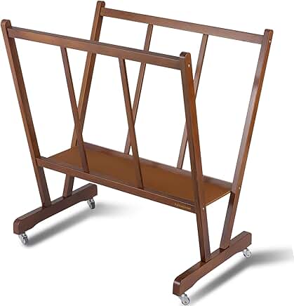 Large Wooden Art Display and Storage Rack