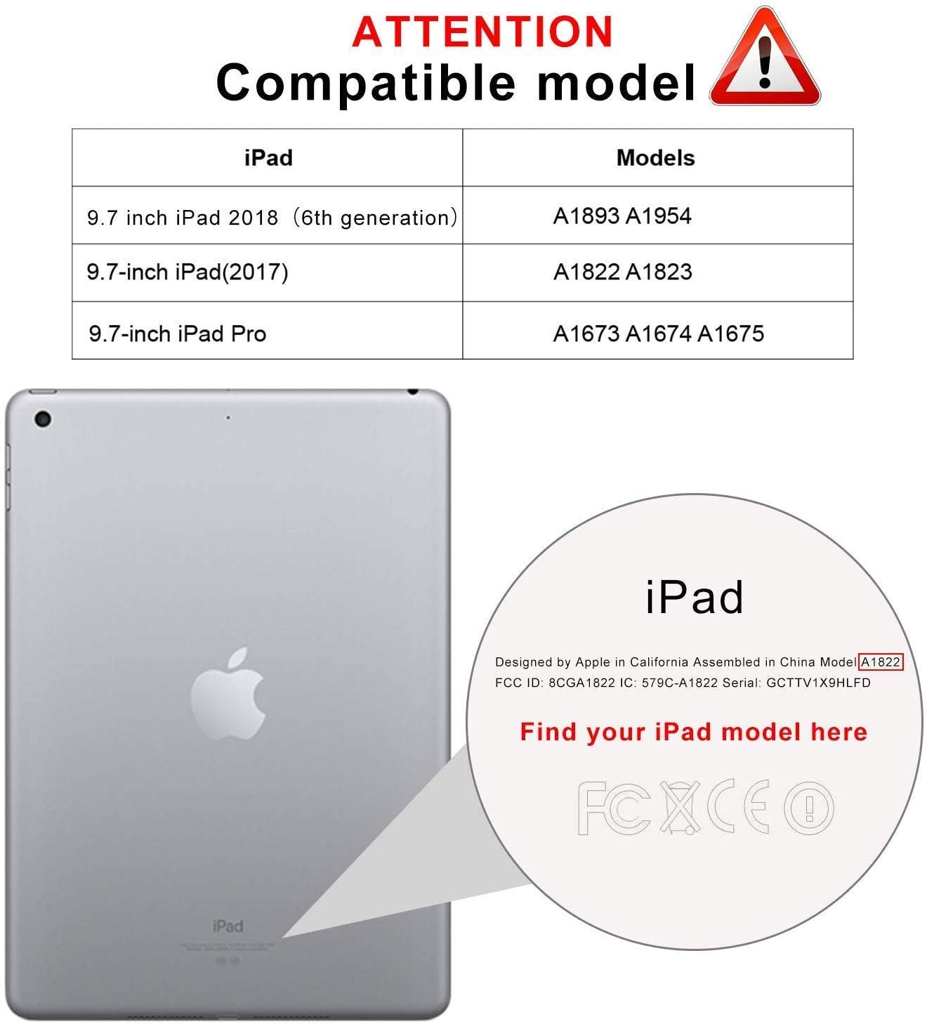 Screen Protector Compatible with iPad 6th Generation 9.7 Inch/ iPad 5th Generation, Tempered Glass Compatible with iPad Air 2/ iPad Pro 9.7