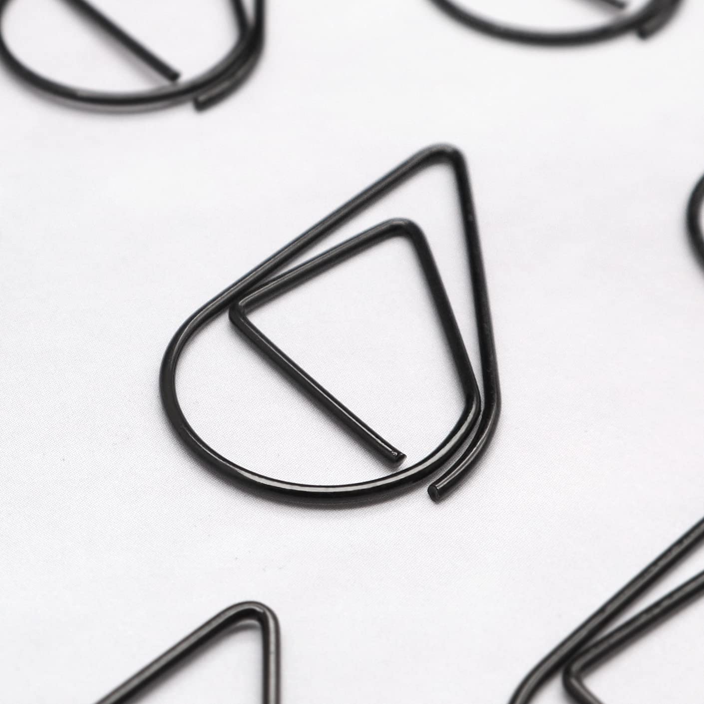 250 Black Teardrop Paper Clips for Office and Crafts