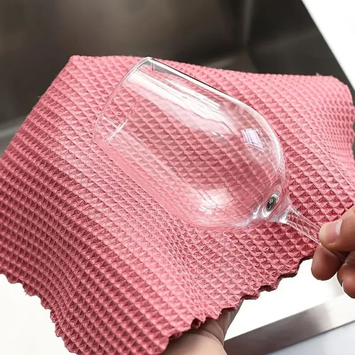 MODAIO-5pcs Dish Cloths, Waffle Honeycomb Dishcloth, Non-Stick Oil Dish Towels, Household Cleaning Dish Cloth, Absorbent Rags, 9.84 * 9.84in