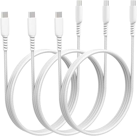 3-Pack 3Ft USB C to USB C Charging Cables