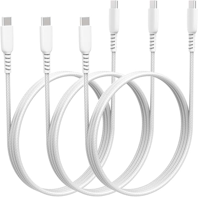 3-Pack 3Ft USB C to USB C Charging Cables
