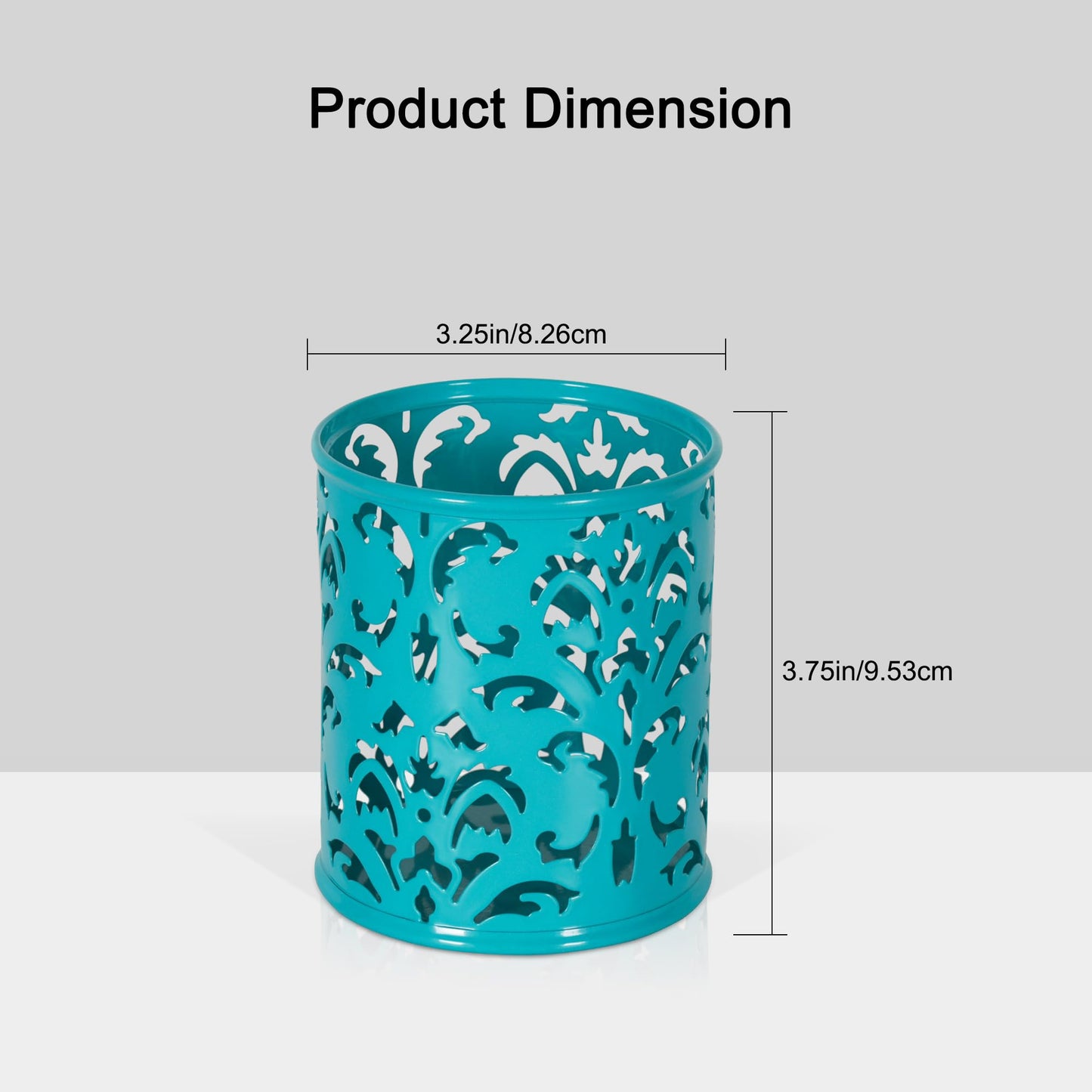 Dark Teal Metal Pen Holders for Desk, 2 Pack