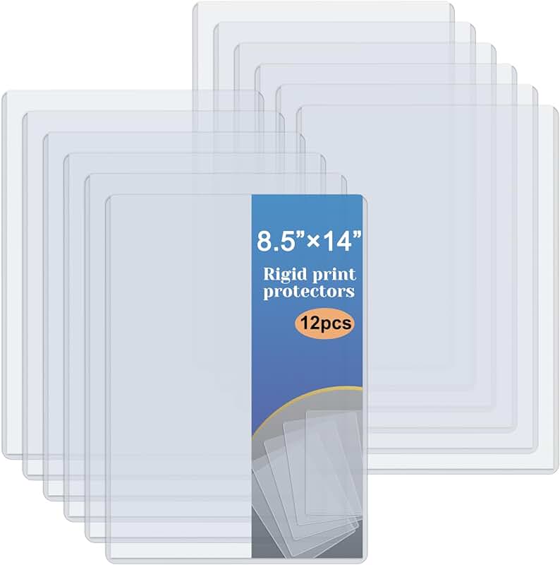 12 Clear Waterproof Rigid Plastic Document Protectors