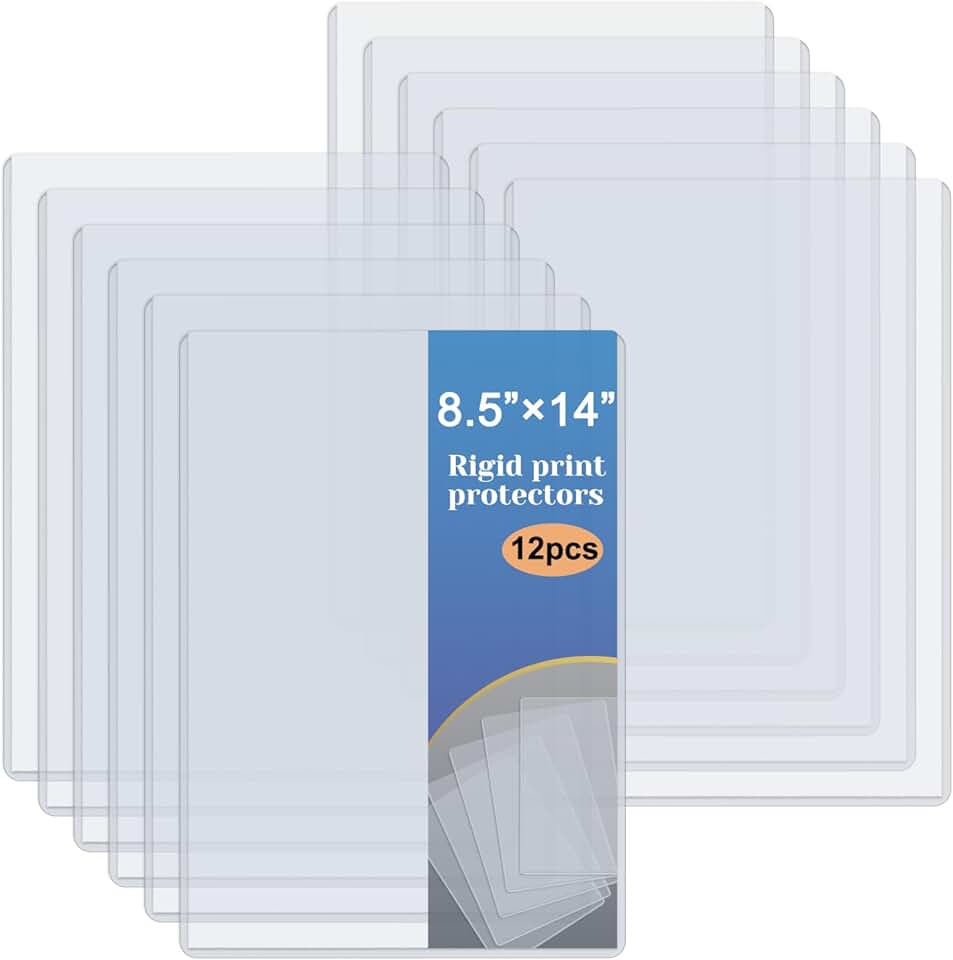 12 Clear Waterproof Rigid Plastic Document Protectors