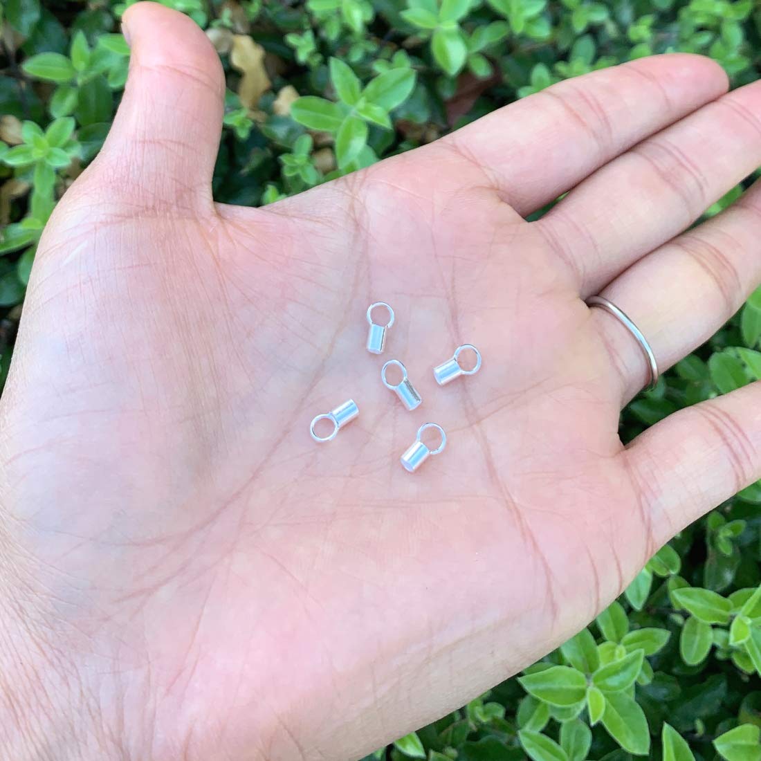 20pcs Sterling Silver Hypoallergenic Beading Cord End Caps