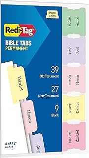Pastel Bible Tabs Set, 75 Customizable Labels
