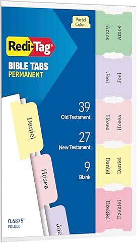 Pastel Bible Tabs Set, 75 Customizable Labels