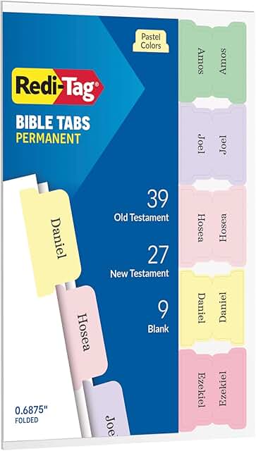 Pastel Bible Tabs Set, 75 Customizable Labels