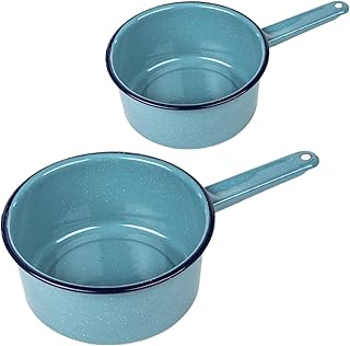 Enamel Steel Saucepan Set, 1 & 2 Quart, Non-Stick