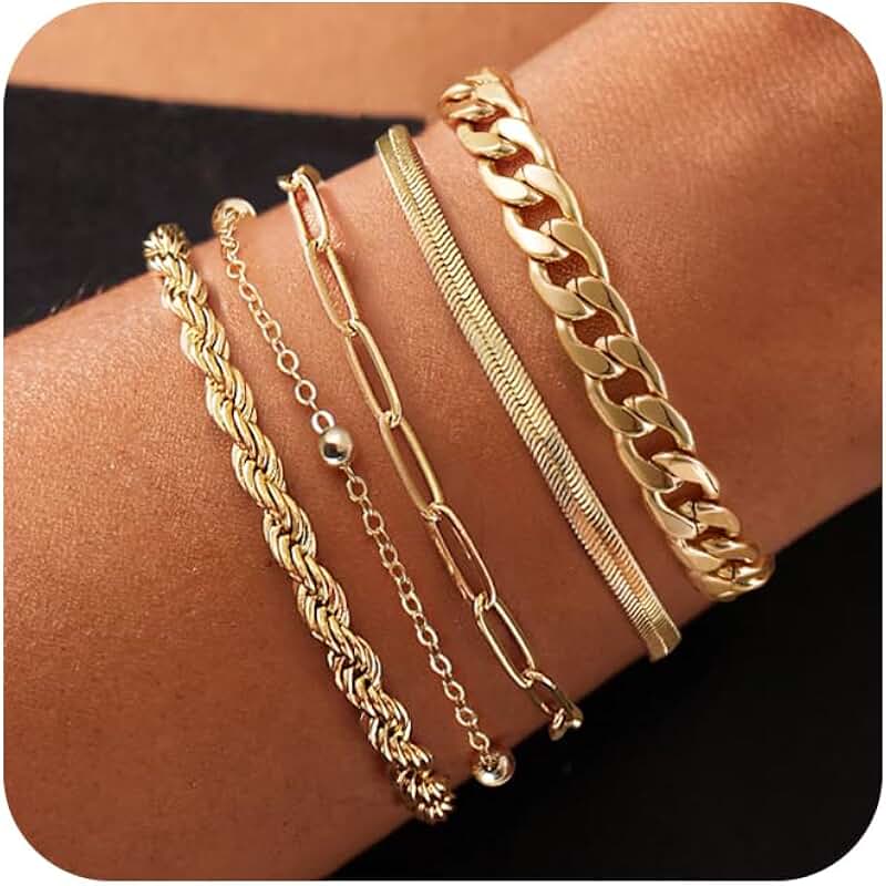 Dainty Hand Chain with CZ Beads, Adjustable Gold Plated Bracelet