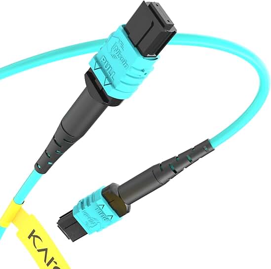 50ft MPO to MPO 12 Fiber Cable for QSFP+ Transceivers