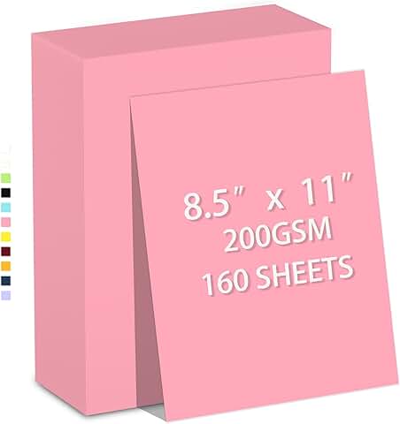 160 Sheets Pink 8.5 x 11 Heavyweight Cardstock Paper