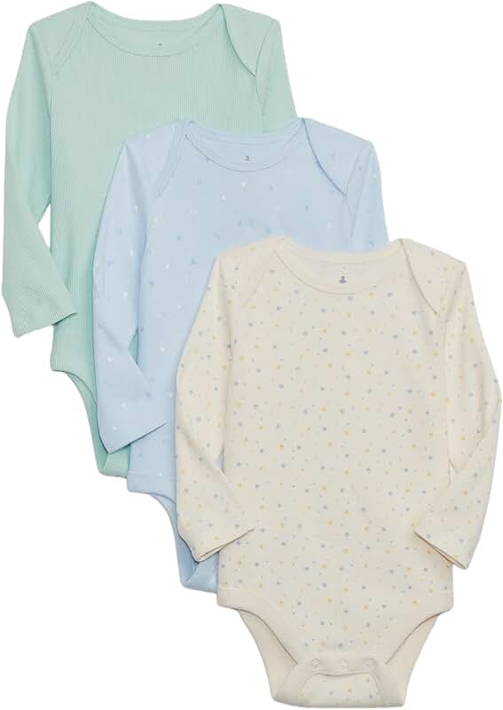 Unisex Baby Body Suit Pack, Crystal Mint, 3-6 Months