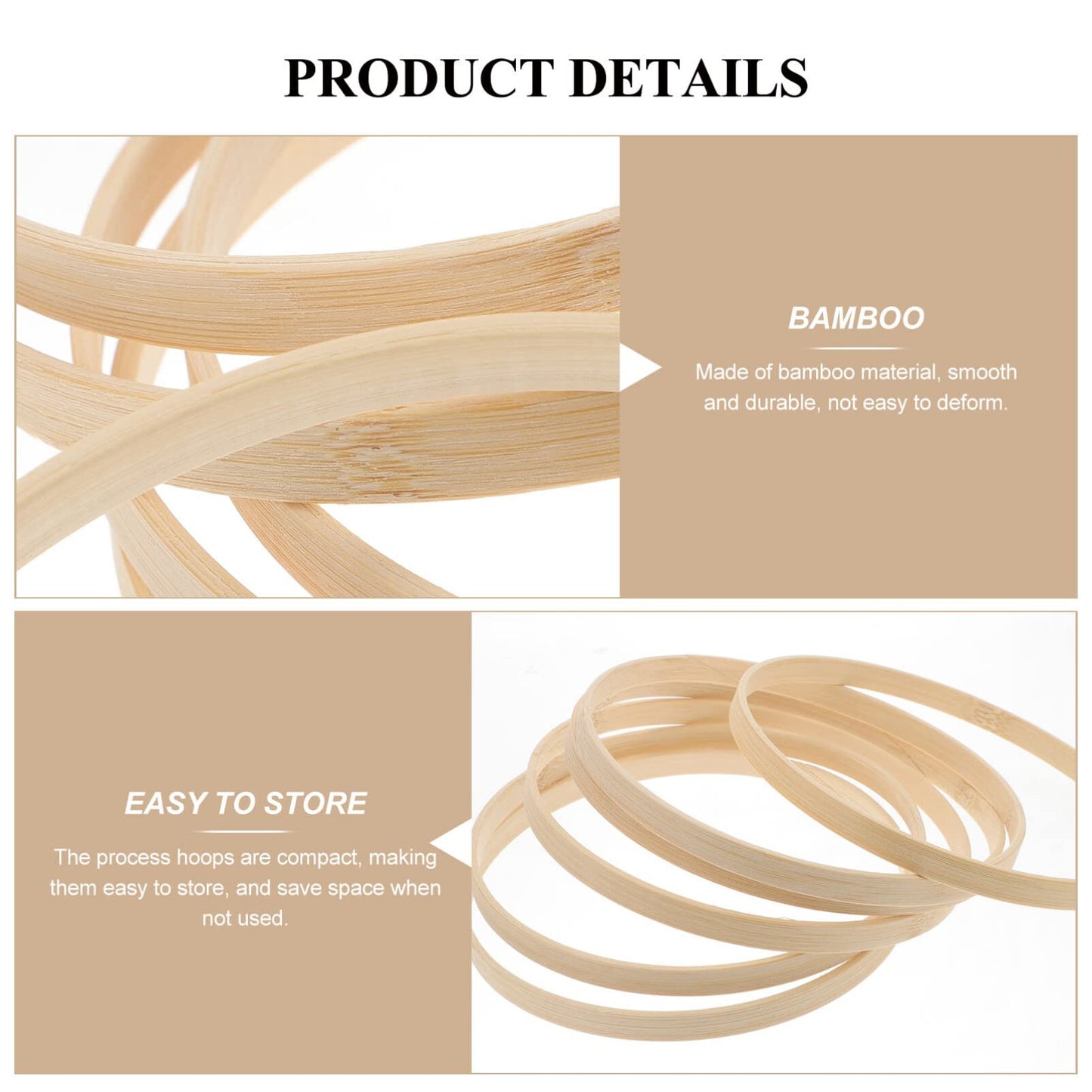 12pcs 4" Bamboo Hoop Set for Macrame and Wall Decor