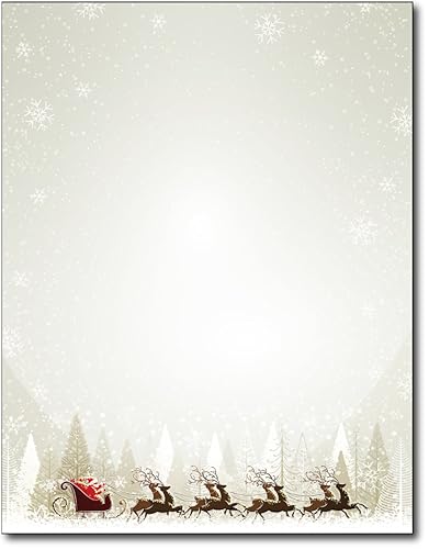Reindeer Holiday Writing Paper, 80 Sheets, 8.5 x 11