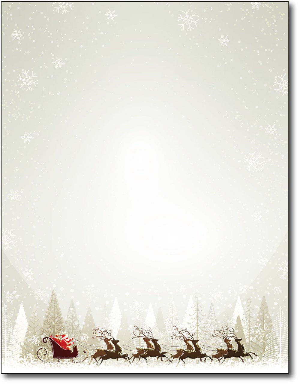 Reindeer Holiday Writing Paper, 80 Sheets, 8.5 x 11