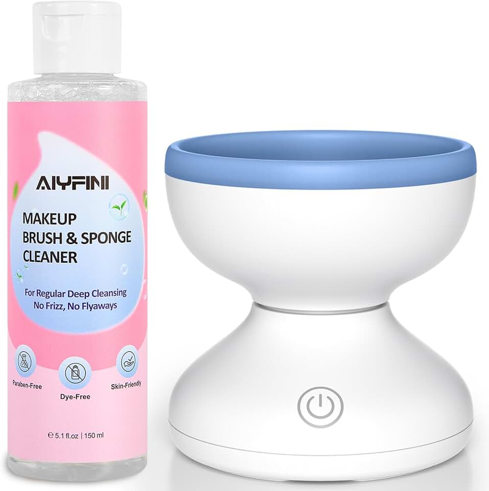 Makeup Brush Cleaner Machine with Cleanser for Tough Residue