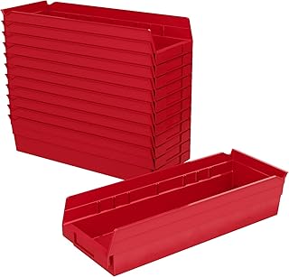 Heavy Duty Plastic Storage Bins, 12-Pack