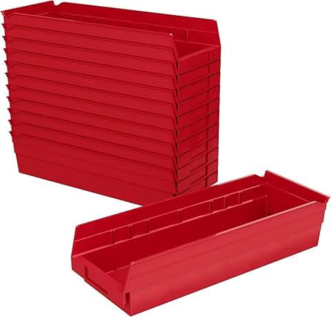 Heavy Duty Plastic Storage Bins, 12-Pack