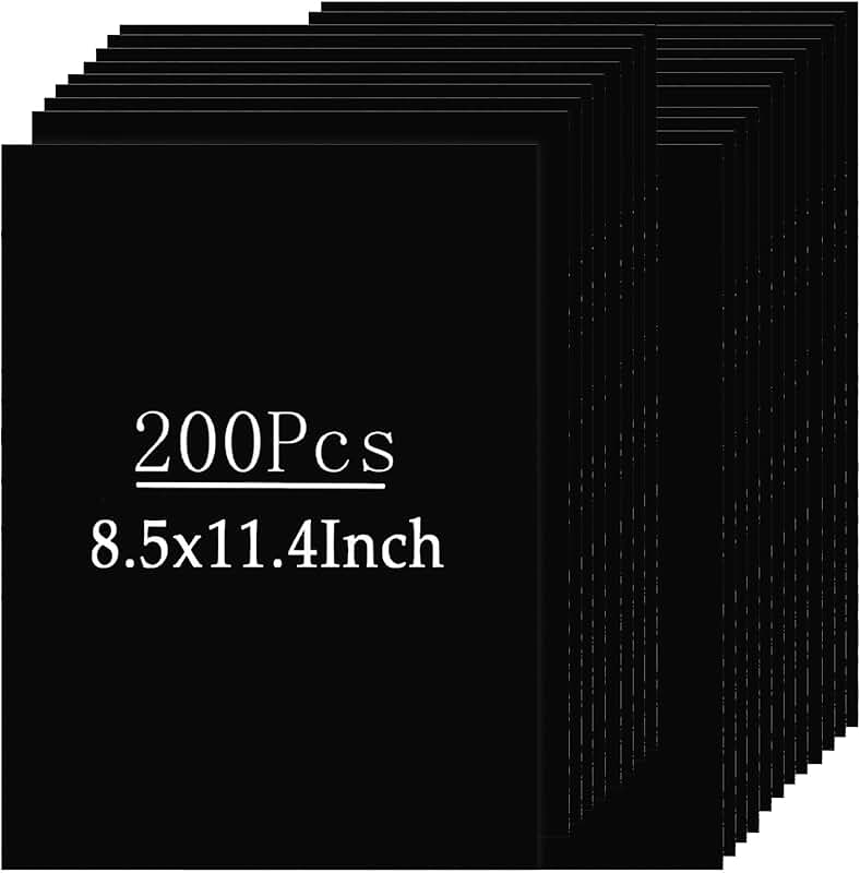 Black 8.5x11 Inch Heavyweight Cardstock, 200 Sheets