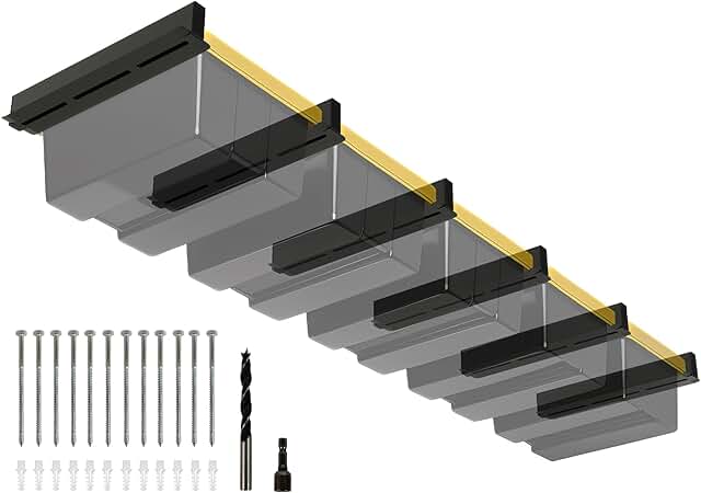 Heavy Duty 5-Bin Overhead Garage Storage Rack (6 Pieces)