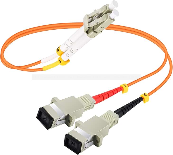 1ft Multimode LC to SC Fiber Optic Adapter Cable