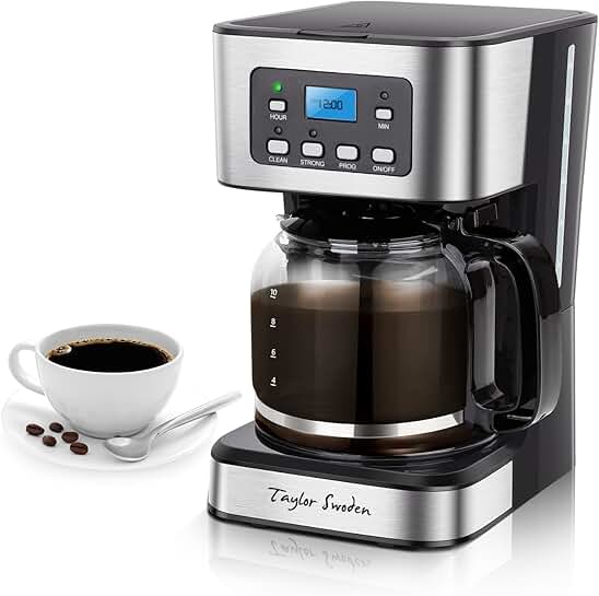 12-Cup Programmable Coffee Maker with Glass Carafe