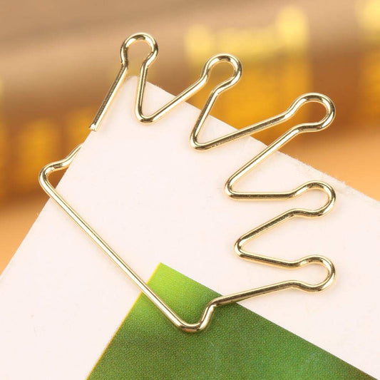 Gold Metal Paper Clips, 10 Pieces, Book Marking Clips