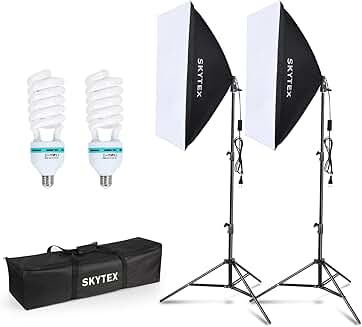 Two 20x28 inch Softbox Lighting Kits with 135W CFL Bulbs