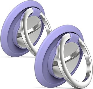 Two Round Sparkling Phone Ring Holders with 360° Rotation