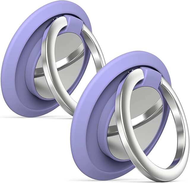 Two Round Sparkling Phone Ring Holders with 360° Rotation