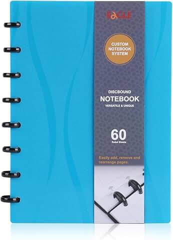 Blue Junior Size Discbound Notebook with 60 Ruled Pages