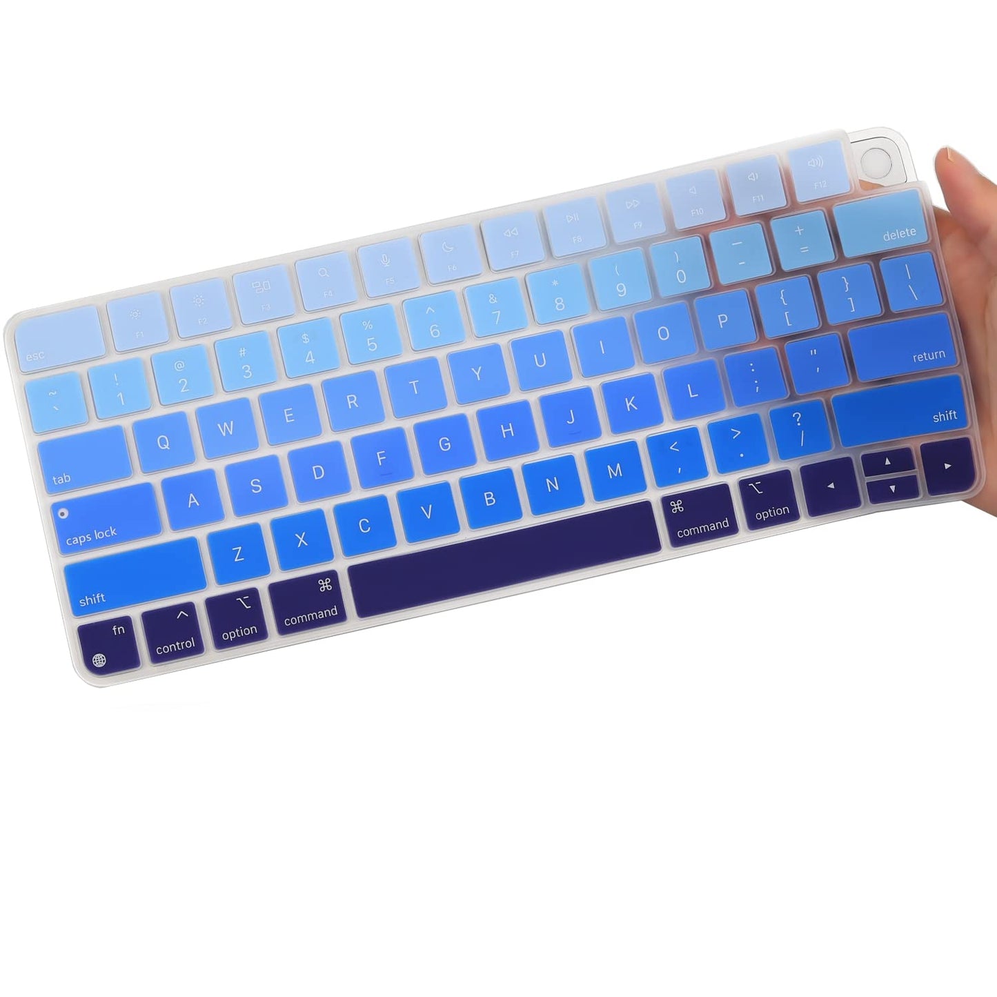 Blue silicone keyboard cover for 24-inch iMac